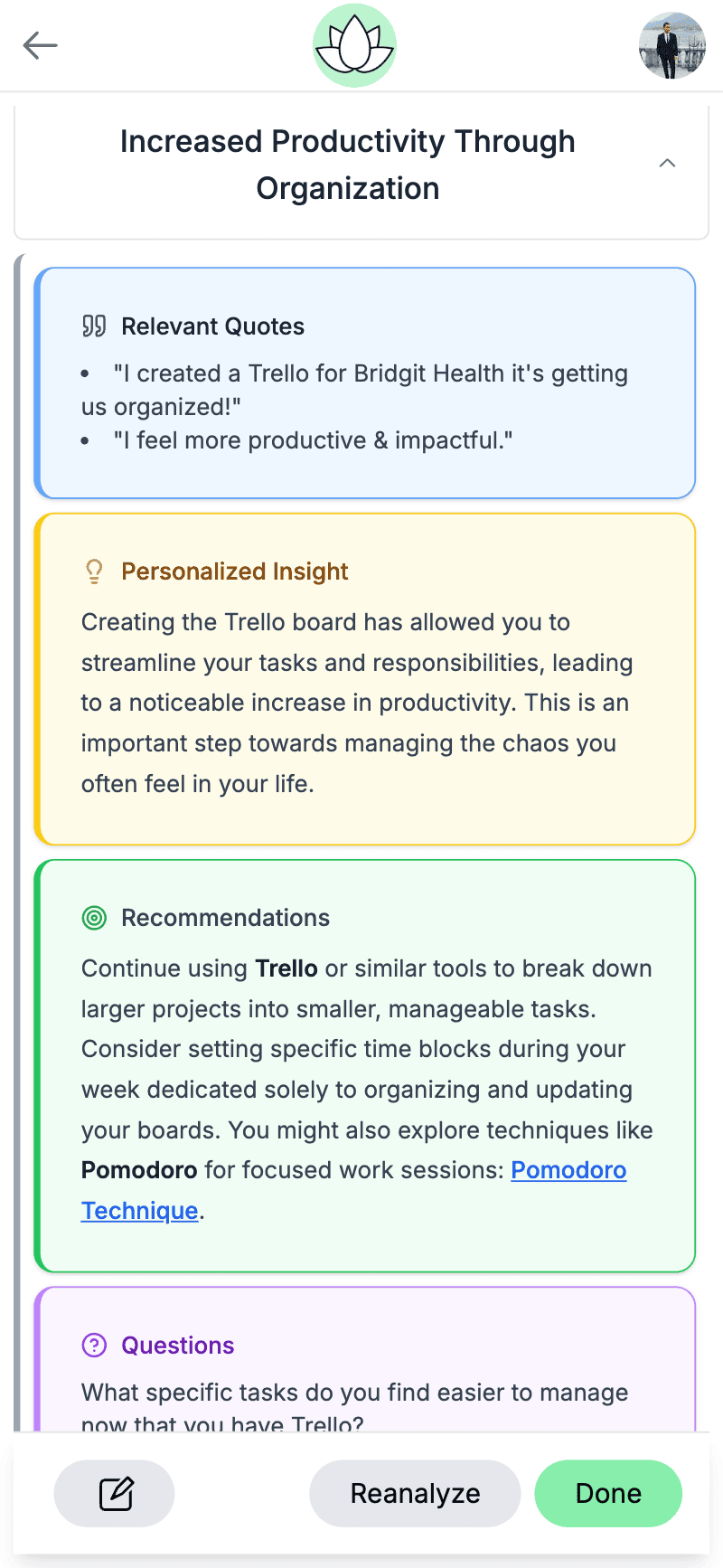 Flourish report screen.