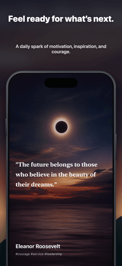 Spark screenshot showing a daily motivational quote.